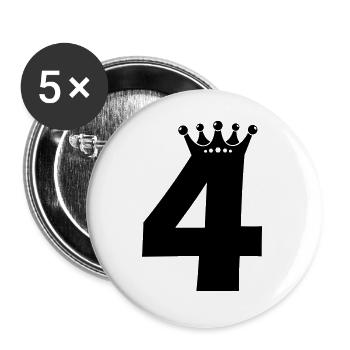 4 crown - Buttons large 2.2''/56 mm (5-pack) - white - Front