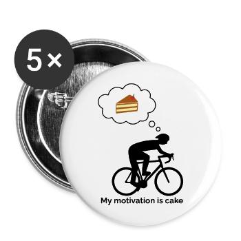 Ma motivation est le gâteau - Lot de 5 grands badges (56 mm) - blanc - Devant