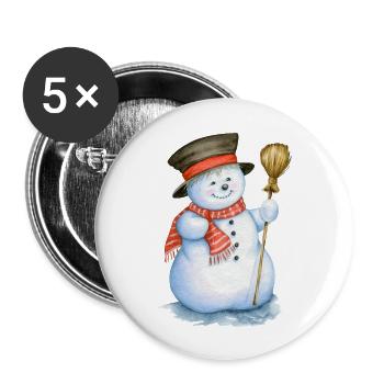 Snowman - Buttons large 2.2''/56 mm (5-pack) - white - Front