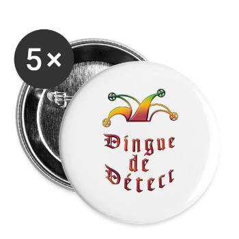 Dingue de detect Arlequin - Lot de 5 grands badges (56 mm) - blanc - Devant