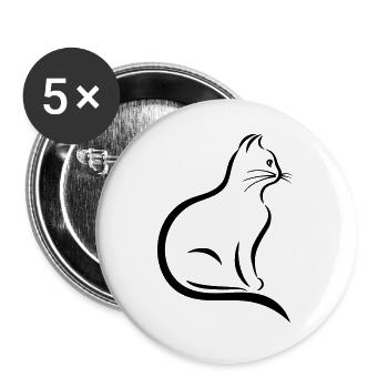 cat - Buttons large 2.2''/56 mm (5-pack) - white - Front