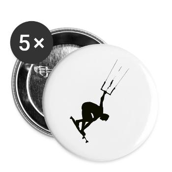Kitesurfen - Buttons groß 56 mm (5er Pack) - Weiß - Vorne