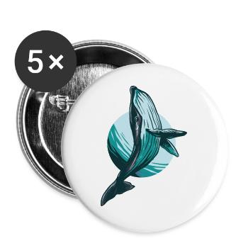 whale - Buttons large 2.2''/56 mm (5-pack) - white - Front