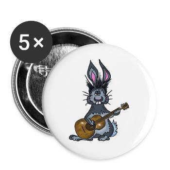 Paco the rabbit plays the classical guitar wonderfully - Buttons large 2.2''/56 mm (5-pack) - white - Front