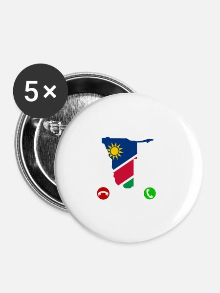 Namibia - Buttons groß 56 mm (5er Pack) - Weiß