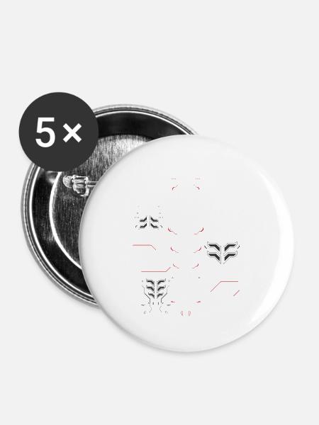 Cyber modern 4 - Buttons groß 56 mm (5er Pack) - Weiß