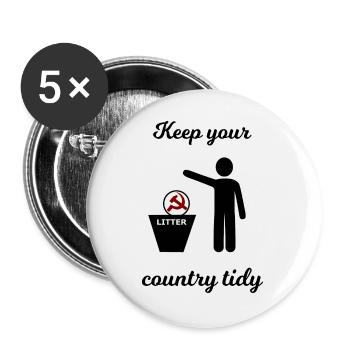Socialism and Capitalism Funny - Buttons large 2.2''/56 mm (5-pack) - white - Front