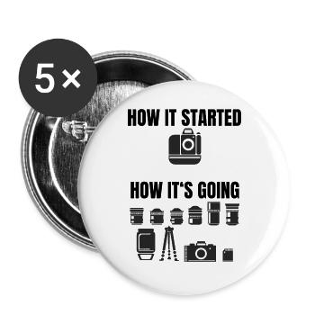 How It Started Meme Photographers Equipment Shirt - Buttons large 2.2''/56 mm (5-pack) - white - Front