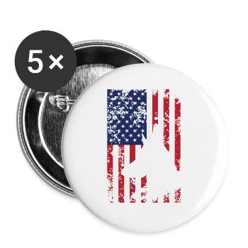Dog Soldier National Hero Proud Patriotic - Buttons large 2.2''/56 mm (5-pack) - white - Front
