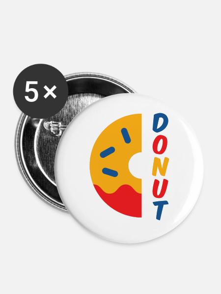 Donut - Buttons groß 56 mm (5er Pack) - Weiß