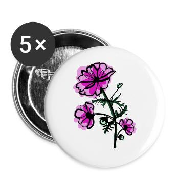 October birth flower Cosmos - Buttons large 2.2''/56 mm (5-pack) - white - Front