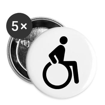 Wheelchair - Buttons large 2.2''/56 mm (5-pack) - white - Front