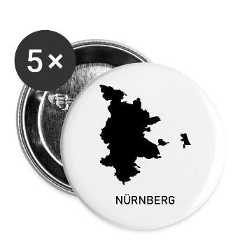 Nürnberg - Buttons groß 56 mm (5er Pack) - Weiß - Vorne