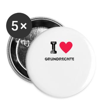 Grundrechte Grundgesetz Politik widerstand demo - Buttons groß 56 mm (5er Pack) - Weiß - Vorne