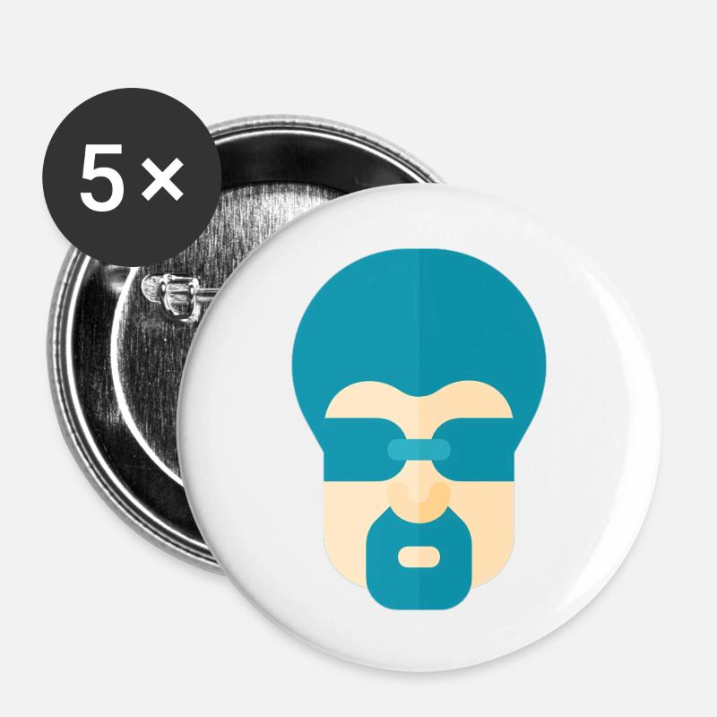 Afro - Buttons large 2.2''/56 mm (5-pack) - white