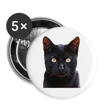 Cat black cat cats cat cats - Buttons large 2.2''/56 mm (5-pack) - white - Front