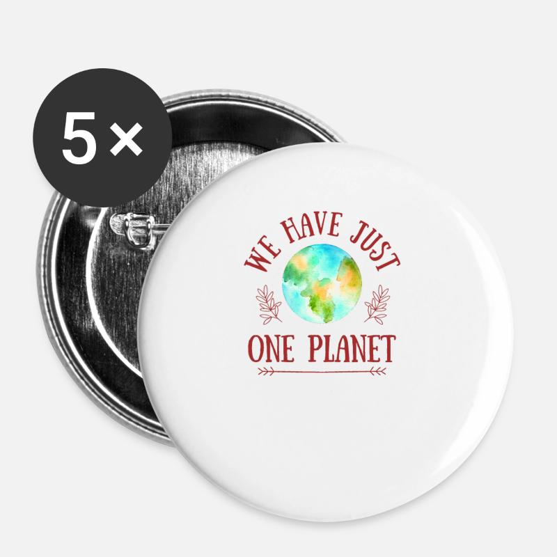 Climate change Environment Nature sustainable plastic eco - Buttons large 2.2''/56 mm (5-pack) - white