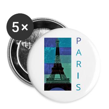paris - Lot de 5 grands badges (56 mm) - blanc - Devant