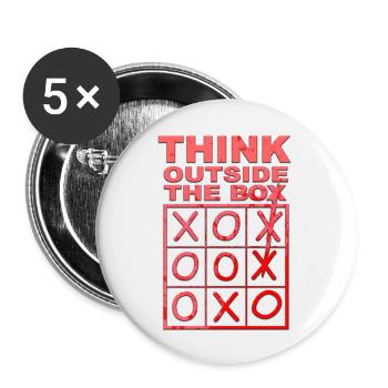 Think outside the box - Buttons large 2.2''/56 mm (5-pack) - white - Front