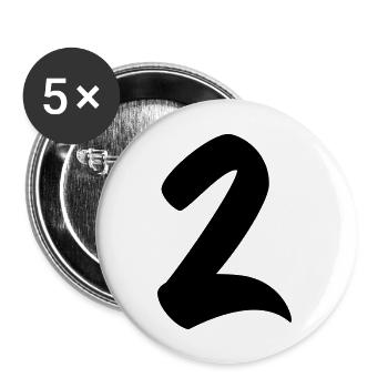 2 - Buttons groß 56 mm (5er Pack) - Weiß - Vorne