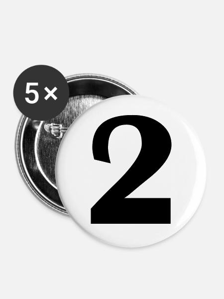 2 - Buttons groß 56 mm (5er Pack) - Weiß