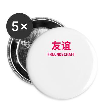 Freundschaft weisheit asien china schriftzug - Buttons groß 56 mm (5er Pack) - Weiß - Vorne