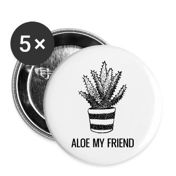 Aloe My Friend - Buttons large 2.2''/56 mm (5-pack) - white - Front