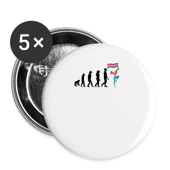 Love LGBT gay drapeau pride gay cadeau - Lot de 5 grands badges (56 mm) - blanc - Devant