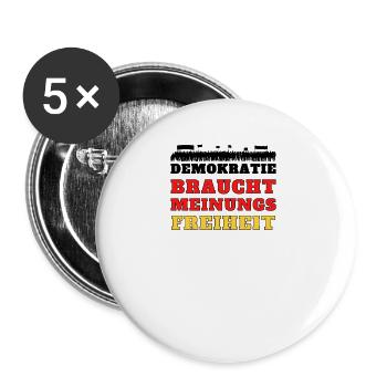 Grundrechte Meinungsfreiheit Demo politik wählen - Buttons groß 56 mm (5er Pack) - Weiß - Vorne