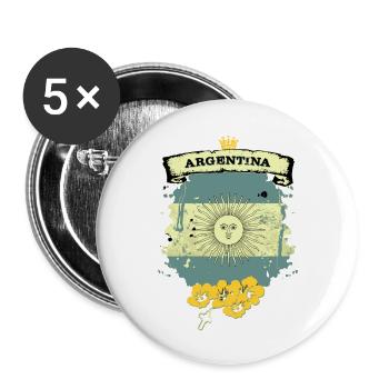 Argentinien - Buttons groß 56 mm (5er Pack) - Weiß - Vorne