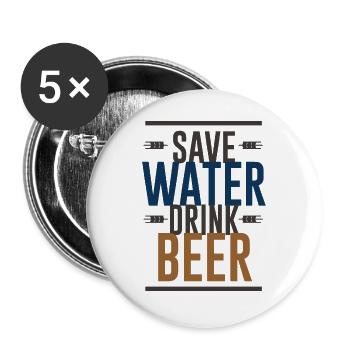 Brauerei Brauerei Brauerei - Buttons groß 56 mm (5er Pack) - Weiß - Vorne
