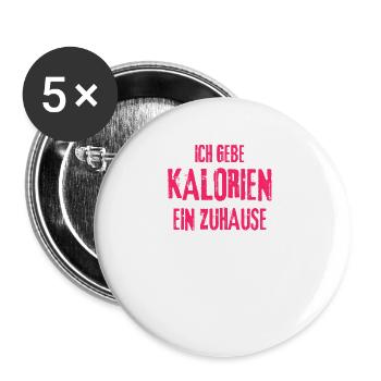 dick, fett, übergewicht, bauch, lustig, humor - Buttons groß 56 mm (5er Pack) - Weiß - Vorne