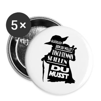 Sprüche Geschenkidee Tischtennis spielen Spieler - Buttons groß 56 mm (5er Pack) - Weiß - Vorne