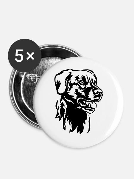 Labrador Kopf - Buttons groß 56 mm (5er Pack) - Weiß