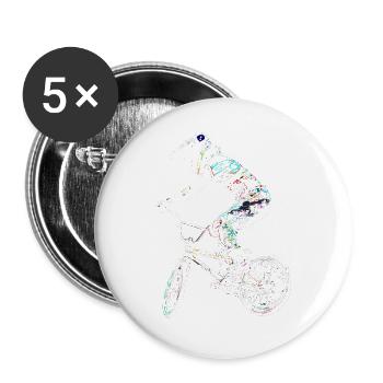 Fahrrad bmx vtt - Buttons groß 56 mm (5er Pack) - Weiß - Vorne