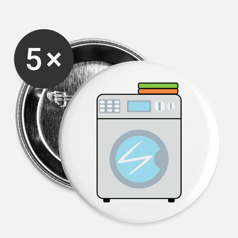 Washing machine - Buttons large 2.2''/56 mm (5-pack) - white