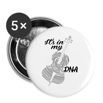 Musique violoncelle C’est dans mon ADN - Lot de 5 grands badges (56 mm) - blanc - Devant