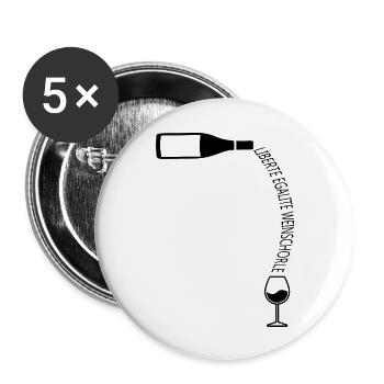 Pfälzer Wein Vino Schorle - Buttons groß 56 mm (5er Pack) - Weiß - Vorne