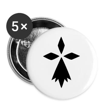 hermine bretonne | symbole de la Bretagne - Lot de 5 grands badges (56 mm) - blanc - Devant