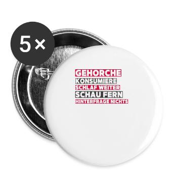 Grundrechte Politik Staat Demokratie grundgesetz - Buttons groß 56 mm (5er Pack) - Weiß - Vorne