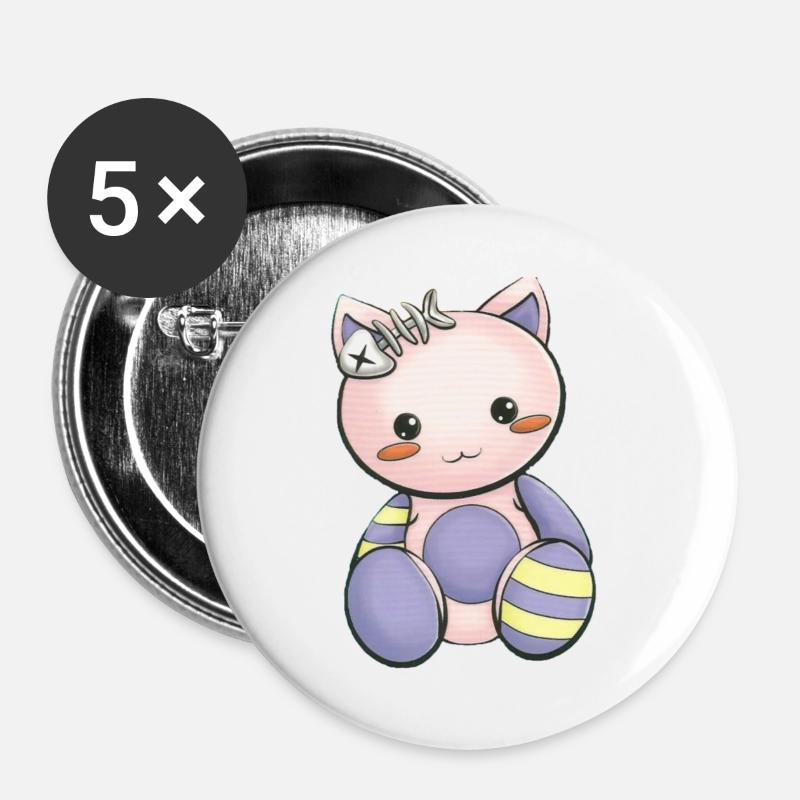 Manga - Buttons large 2.2''/56 mm (5-pack) - white