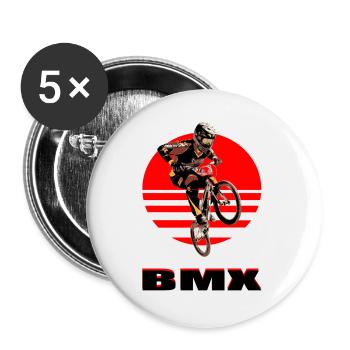 Vélo BMX - Lot de 5 grands badges (56 mm) - blanc - Devant
