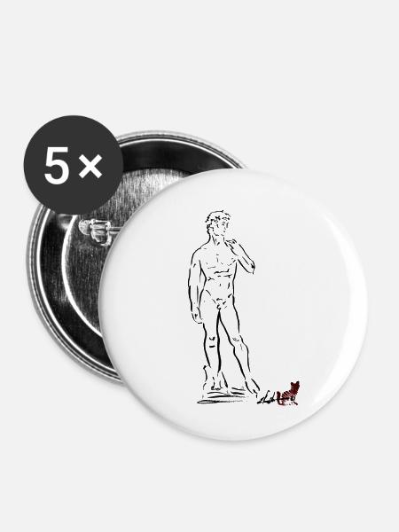 MICHELANGELOS DAVID - Buttons groß 56 mm (5er Pack) - Weiß