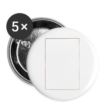 Rahmen Gold - Buttons groß 56 mm (5er Pack) - Weiß - Vorne