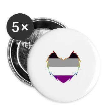 Asexual heart - Buttons groß 56 mm (5er Pack) - Weiß - Vorne