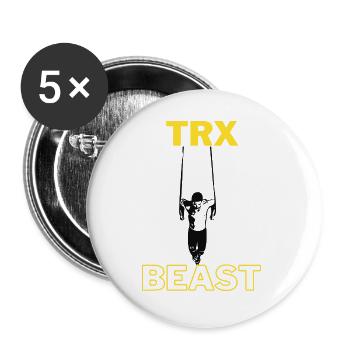 TRX Sport Gift Gift Idea Entraînement Entraînement - Lot de 5 grands badges (56 mm) - blanc - Devant