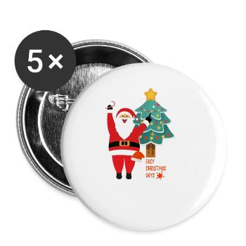 Christmas - Buttons groß 56 mm (5er Pack) - Weiß - Vorne