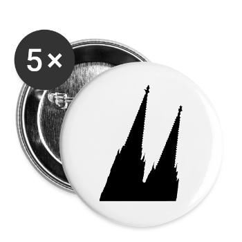 Schräger Kölner Dom in Köln - Buttons groß 56 mm (5er Pack) - Weiß - Vorne