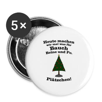 Heute machen wir mal was für Bauch, .. Plätzchen! - Buttons groß 56 mm (5er Pack) - Weiß - Vorne