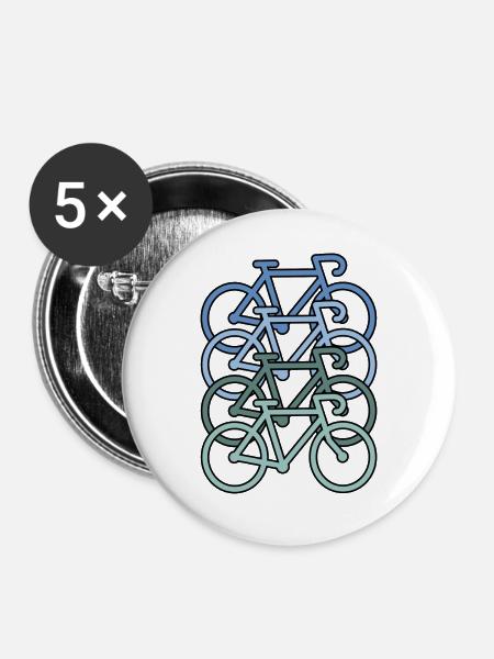 Biking - Buttons groß 56 mm (5er Pack) - Weiß